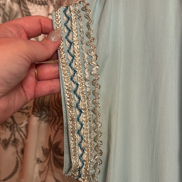 VINTAGE Embroidered Blue Square Dancing dress - Picture 3 of 5